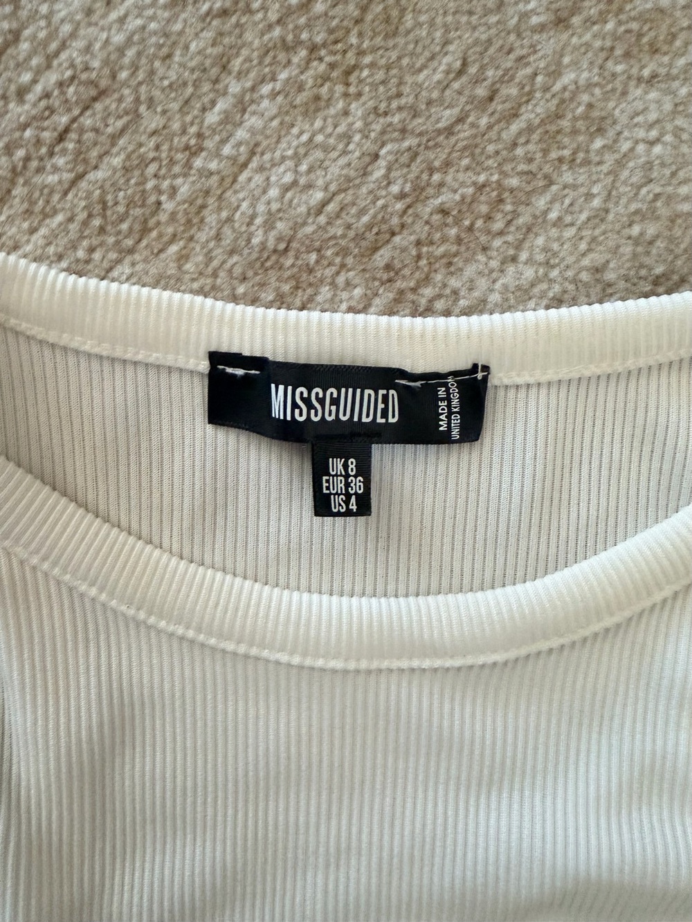 Missguided White Ribbed Tank - Picture 3 of 3